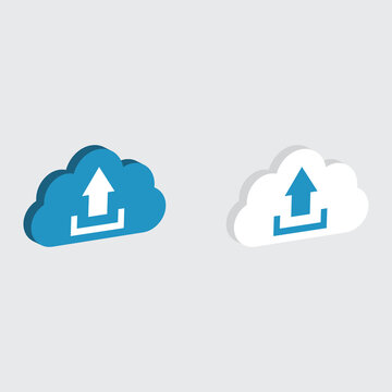 cload upload  isometric icon vector	