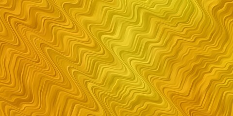 Dark Yellow vector pattern with wry lines. Illustration in abstract style with gradient curved.  Smart design for your promotions.