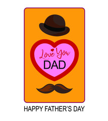 Fathers day background design, fathers day greeting card or banner. Vector illustration icon, eps 10