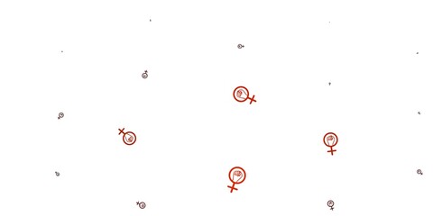 Light Pink vector pattern with feminism elements.