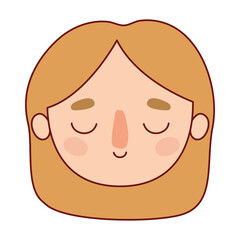 Head woman cartoon with blond hair vector design