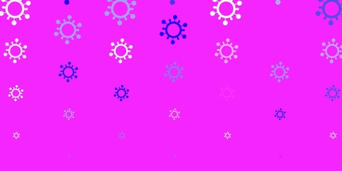 Light Purple, Pink vector pattern with coronavirus elements.