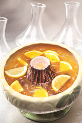 glass of cocktail with lemon