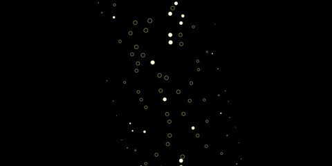 Dark Green vector backdrop with dots. Illustration with set of shining colorful abstract spheres. Design for posters, banners.