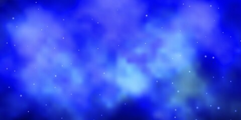 Dark BLUE vector background with small and big stars. Modern geometric abstract illustration with stars. Design for your business promotion.