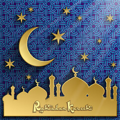 Islamic pattern 3D background, Ramadan Kareem vector background, Arabic ornament, Vector illustration Eps 10