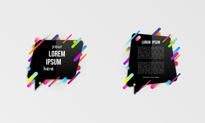 Set of colorful templates with abstract gradient shapes. Neon color lines and cards in a modern trendy design style