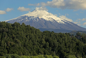 Fototapeta premium villa rica volcano in the city of Pucon, Chile