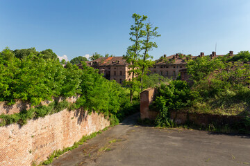 Fototapeta na wymiar Ancient damaged Cittadella of Alessandria, Piedmont, Italy.
