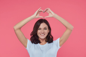 Naklejka premium beautiful girl shows various emotions. Talented portrays the inner state and mood. The concept of advertising with free space for text