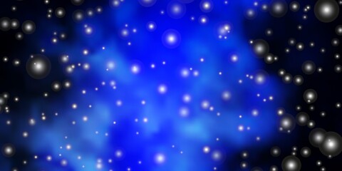 Naklejka na ściany i meble Dark BLUE vector texture with beautiful stars. Blur decorative design in simple style with stars. Theme for cell phones.