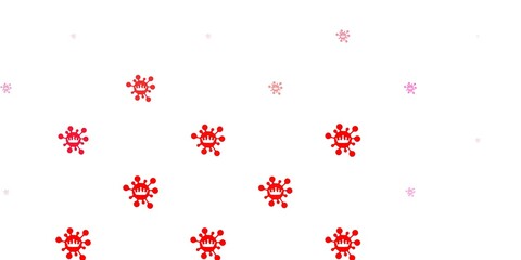 Light red vector backdrop with virus symbols.