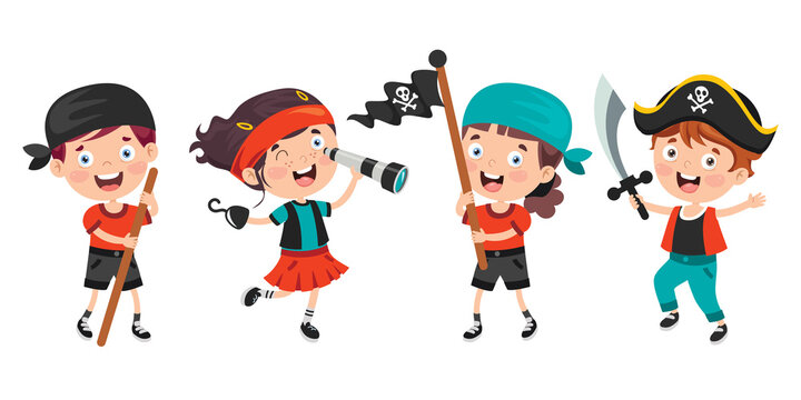 Cute Little Pirate Children Posing