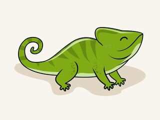 Chameleon Cartoon Isolated Animals