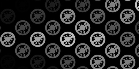 Dark Gray vector texture with disease symbols.