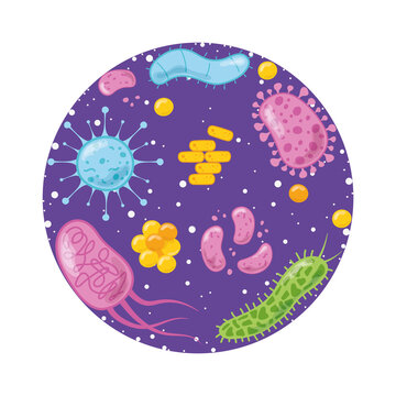 coronavirus virus bacterial microorganism in a circle science
