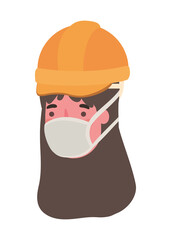 Female constructer with mask vector design