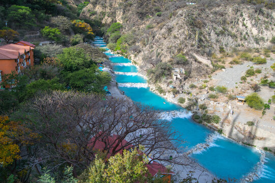 Tolantongo Caves - Mexico. River of thermal waters in the mountains of Hidalgo, Mexico
