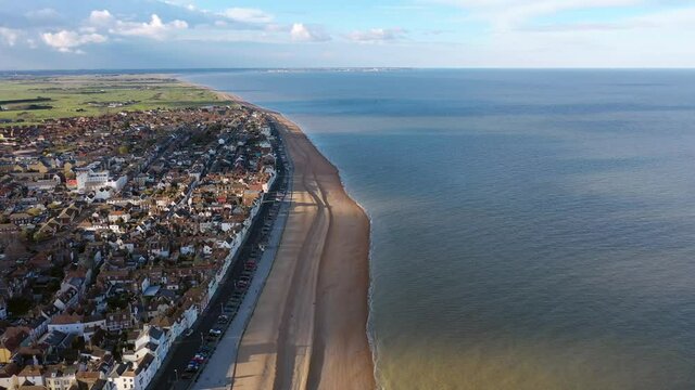 Aerial view of Deal pier, Deal, Kent, UK