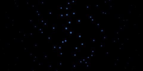 Dark BLUE vector background with colorful stars. Colorful illustration in abstract style with gradient stars. Best design for your ad, poster, banner.