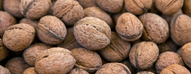 walnuts background, nuts texture