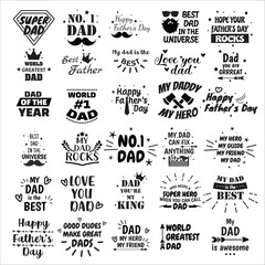 Vector typography design. Unique handdrawn emblem for father's day - can be used on clothing, postcard, poster. Happy father's day design.
