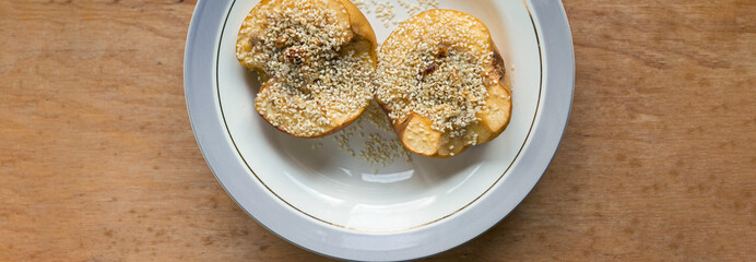 quince baked, healthy food, dietary dish