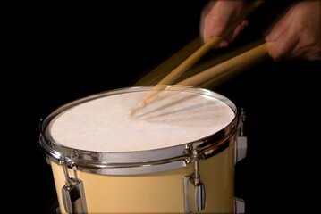 Drum roll showing motion blur on the drumsticks