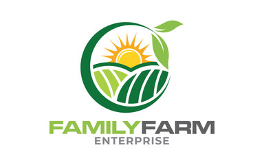 Family Farm concept vector logo design
