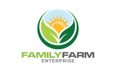 Family Farm concept vector logo design