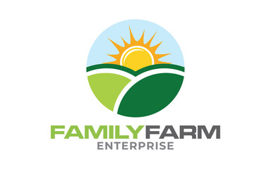 Family Farm concept vector logo design