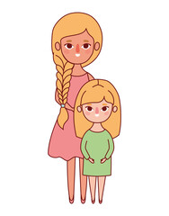 Mother with daughter vector design