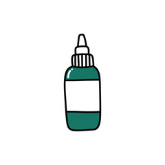 tattoo ink bottle doodle icon, vector illustration