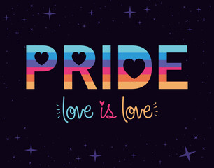 lgtbi pride and love is love text vector design
