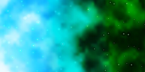 Light Blue, Green vector background with colorful stars. Colorful illustration in abstract style with gradient stars. Pattern for websites, landing pages.