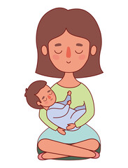 Mother with baby vector design