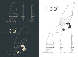 Windsurf drawings set