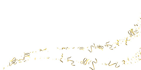 Holiday Serpentine. Gold Foil Streamers Ribbons.