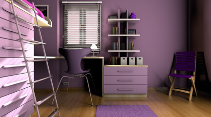 uniquely designed kids room environment