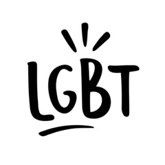 LGBT Letters in Hand Lettering for LGBT Rights. Vector. 
