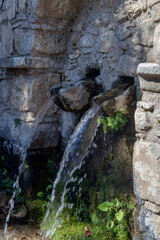 Stone springs in the village Parorio (Laconia , Peloponnese, Greece)