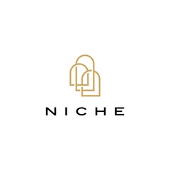 niche door window shape logo vector icon illustration