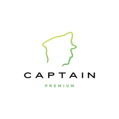captain head logo vector icon illustration