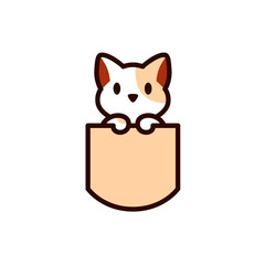 Fototapeta premium cat in the pocket vector illustration