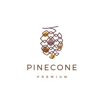 pine cone conifer logo vector icon illustration