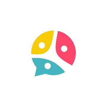 people family together human unity chat bubble logo vector icon