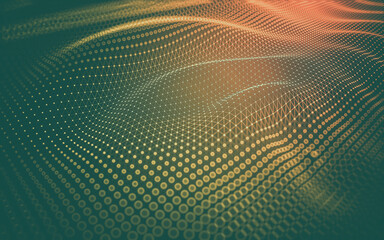 Abstract background. Molecules technology with polygonal shapes, connecting dots and lines. Connection structure. Big data visualization.