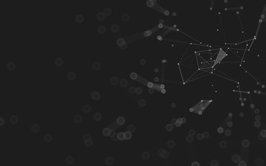 Abstract background. Molecules technology with polygonal shapes, connecting dots and lines....