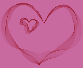  Red heart with flowers