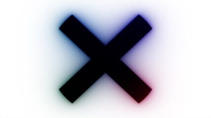 Gradient X Сross in Center Neon Holographic Motion Colored Background